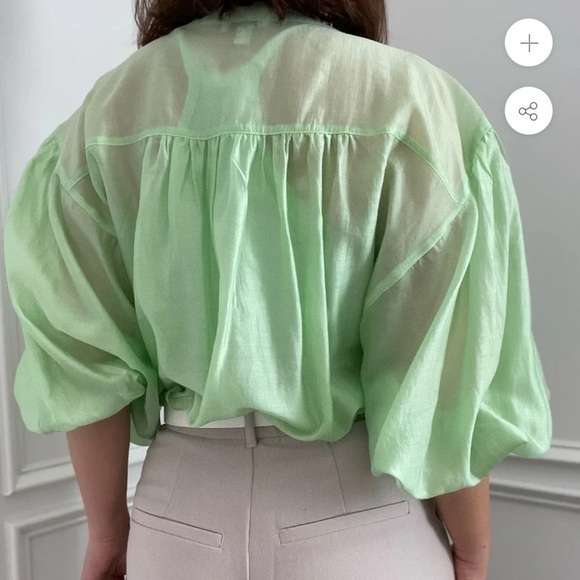 Nwt current air apple green blouse medium - Picture 2 of 4
